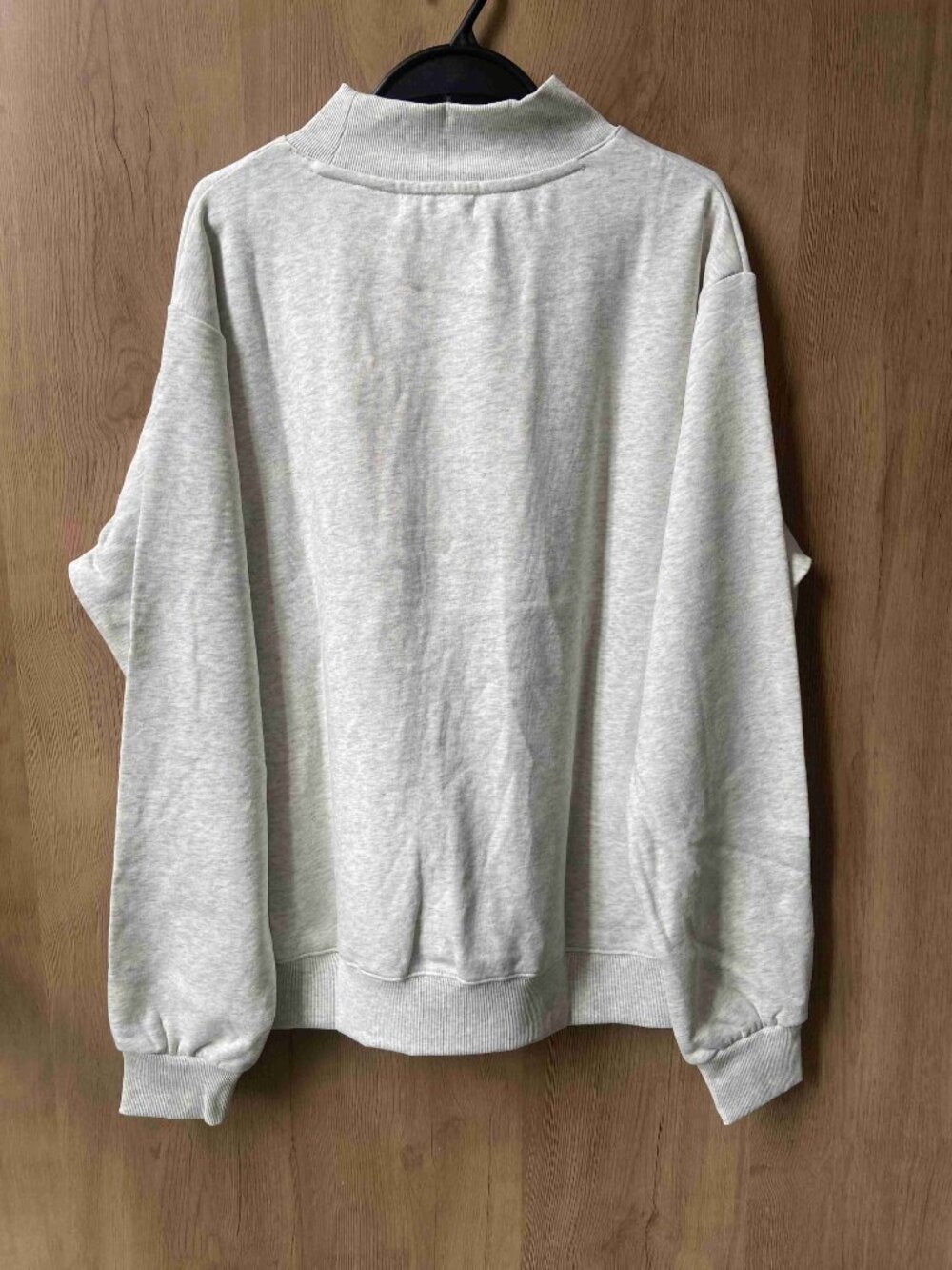 PARKE Varsity Letter Mock Neck Pullover Heather Gray Casual Sweatshirt - Picture 6 of 6